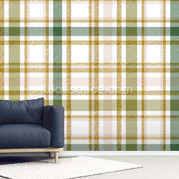 Green Plaid Wallpaper Wallsauce US