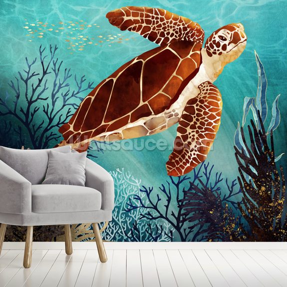 Sea Turtle Wallpaper Mural Wallsauce AU