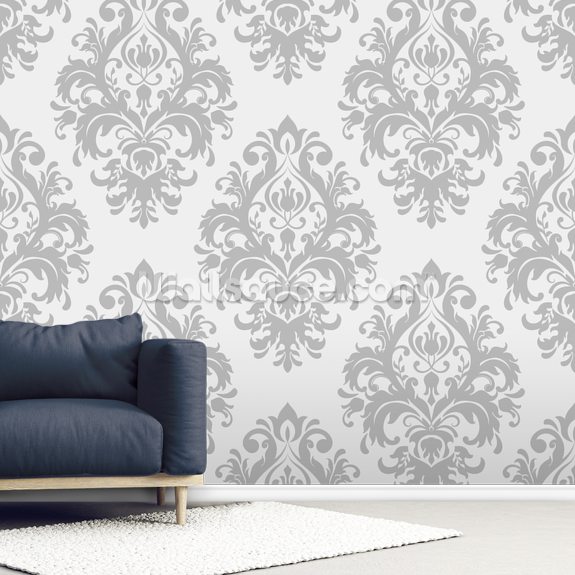 Grey Damask Wallpaper Wallsauce UK