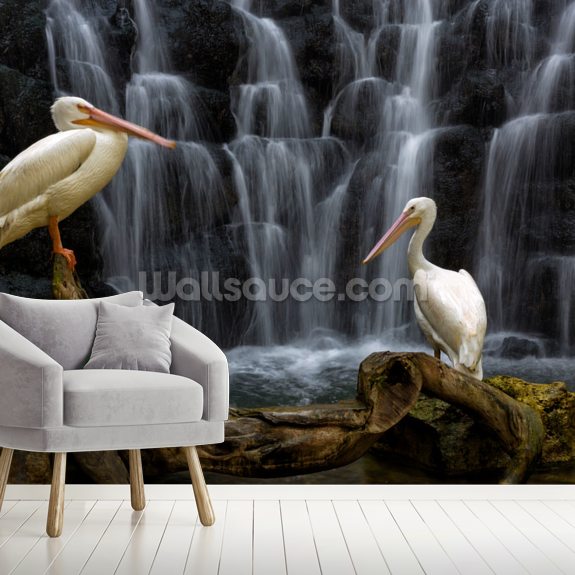 Pelican Waterfall Wallpaper | Wallsauce UK