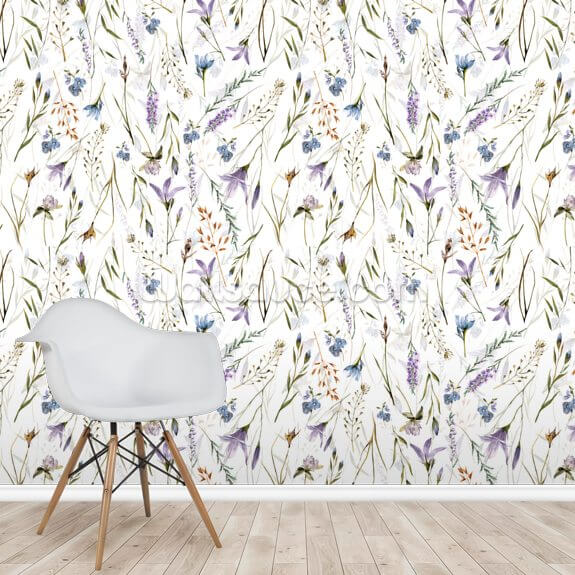 Wildflowers Meadow Wall Mural Wallsauce US
