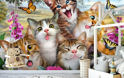 Cat Wallpaper & Wall Murals | Wallsauce UK