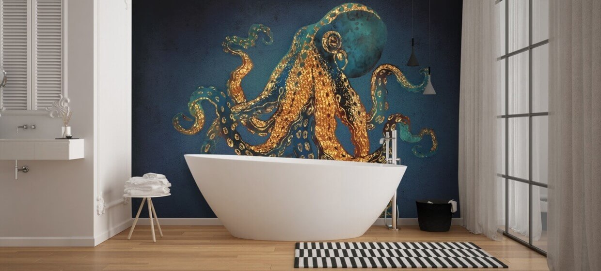 Designer bathroom wallpaper that makes an impact