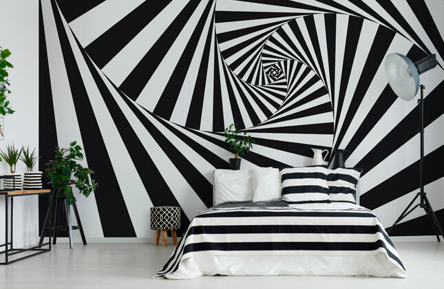 zwart-wit behang