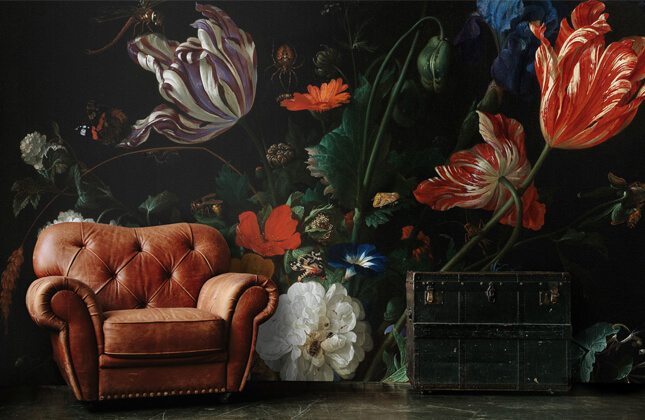 3D Oil Painting Floral Flower Wall Mural Wallpaper Living Room Bedroom Lounge