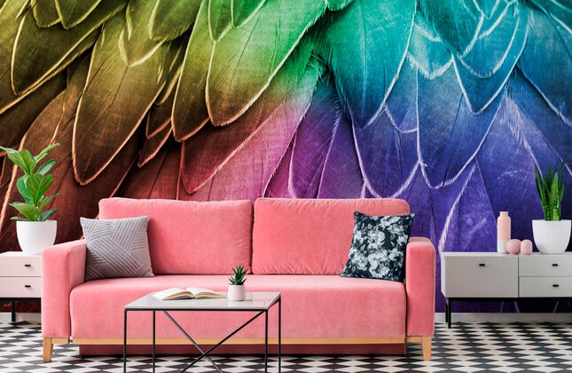 Murais de papel de parede multicoloridos