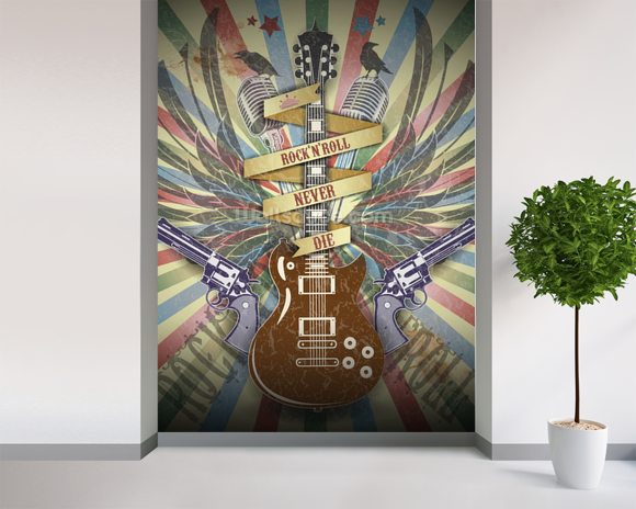 Rock n Roll Wallpaper Wall Mural | Wallsauce UK