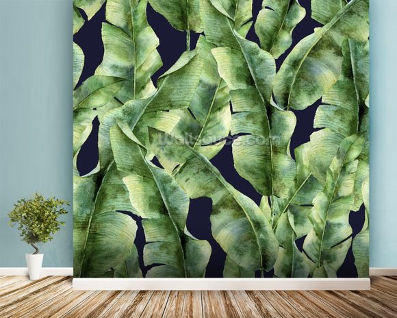 Tropical Banana Leaf Palm Tree Wallpaper Wallpaper | Wallsauce UK