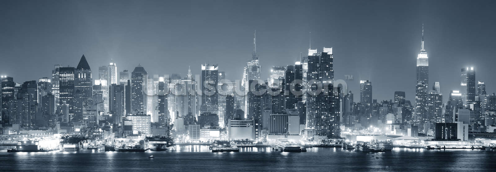 Manhattan Black & White Panoramic Wallpaper Mural Wallsauce US Manhattan Black & White Panoramic Wallpaper Mural Wallsauce US