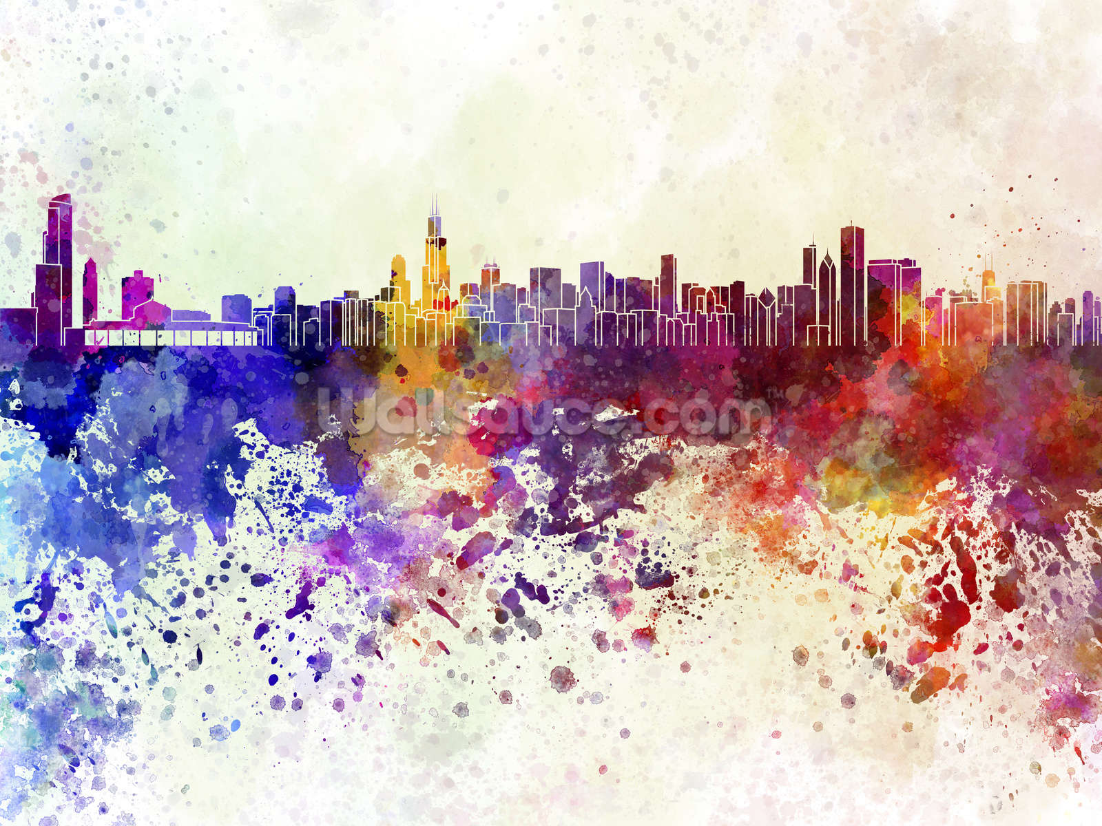 Chicago Abstract Wallpaper Mural Wallsauce Uk