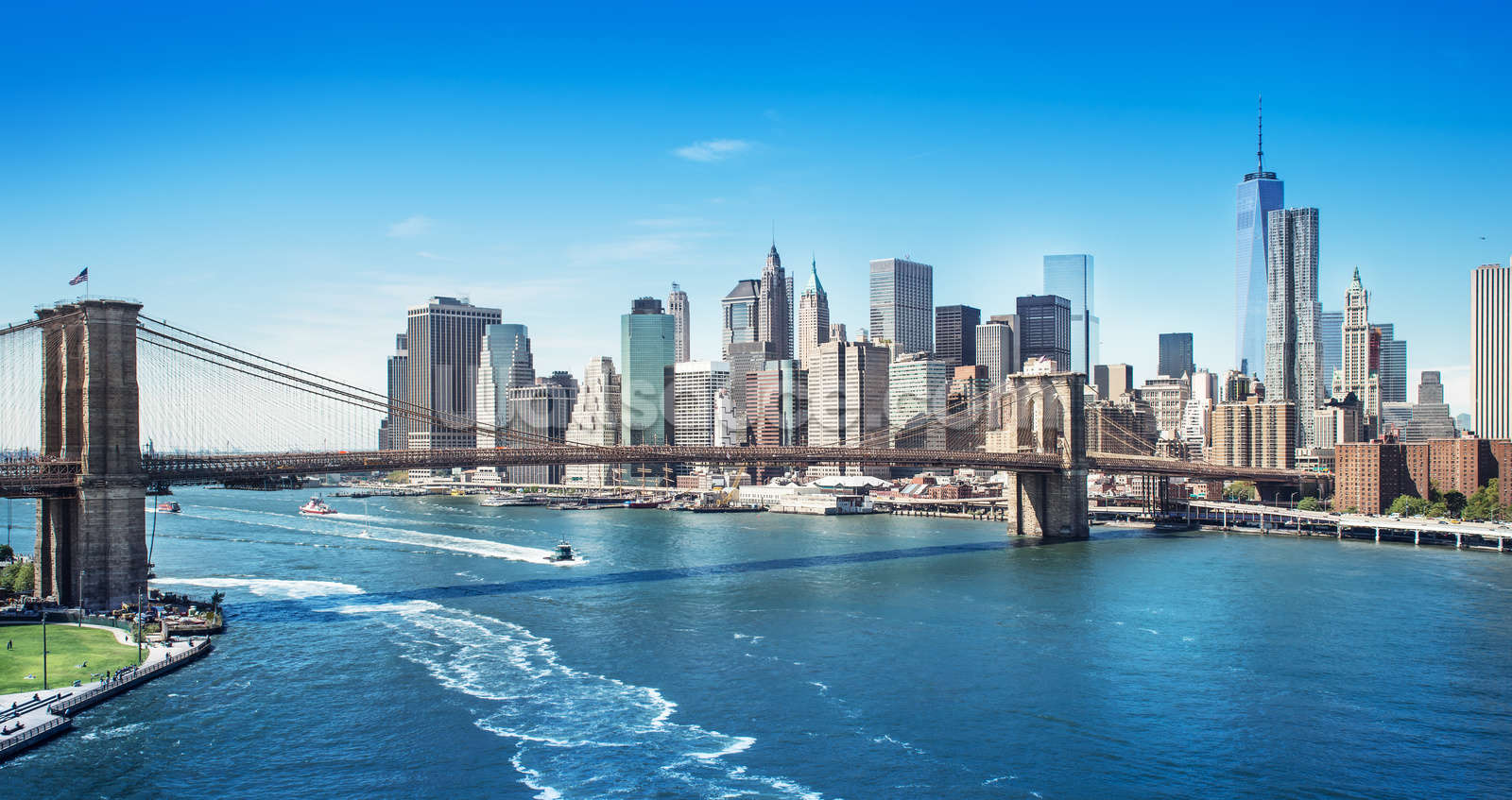 New York Brooklyn Bridge Skyline Wallpaper Mural Wallsauce US New York Brooklyn Bridge Skyline Wallpaper Mural Wallsauce US