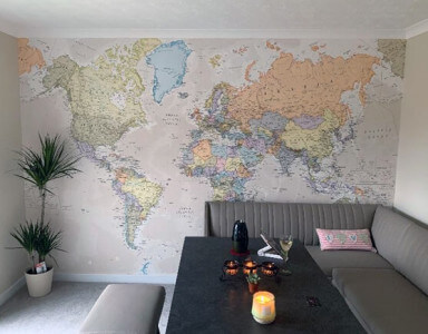 world map mural in living room world map mural in living room