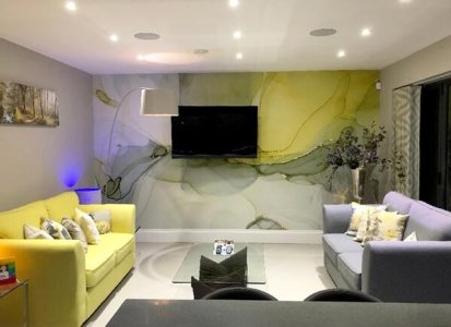 grey and yellow wallpaper in living room grey and yellow wallpaper in living room