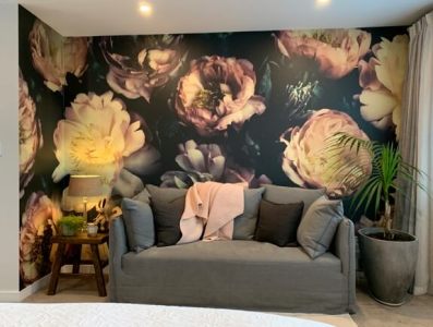 dark floral wallpaper in living room dark floral wallpaper in living room