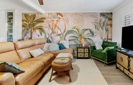 tropical wallpaper in living room tropical wallpaper in living room