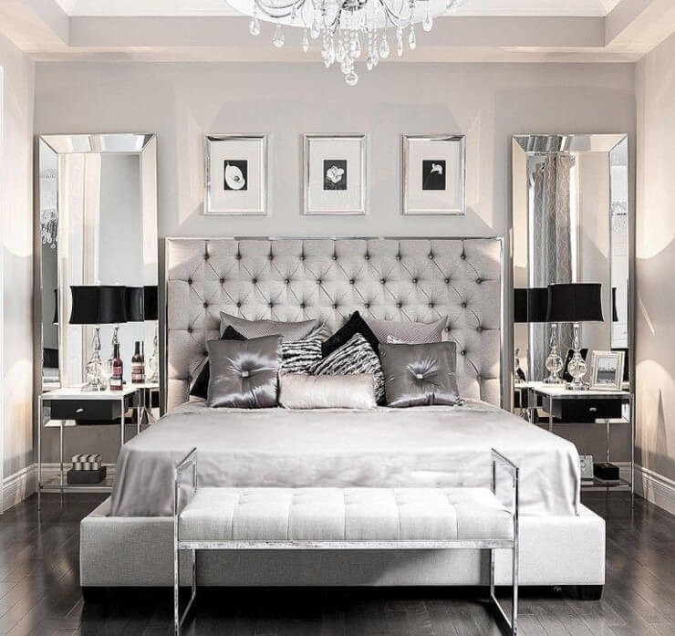 Silver and Black Bedroom