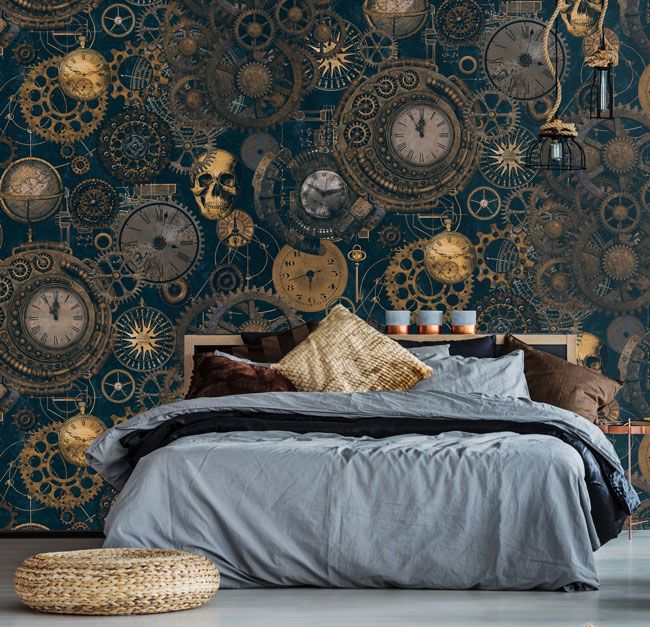 Papéis de parede deslumbrantes em azul marinho e dourado para todos os estilos