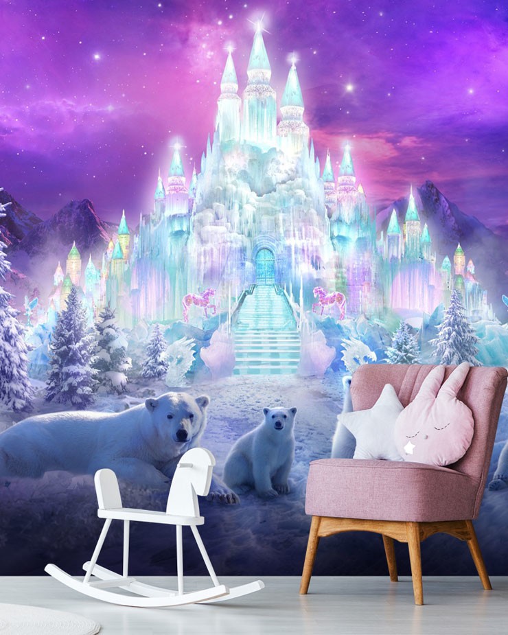 ice-castle-mural-in-girls-bedroom