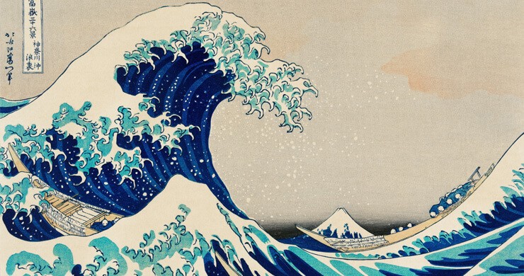 japanese art of wave wallpaper