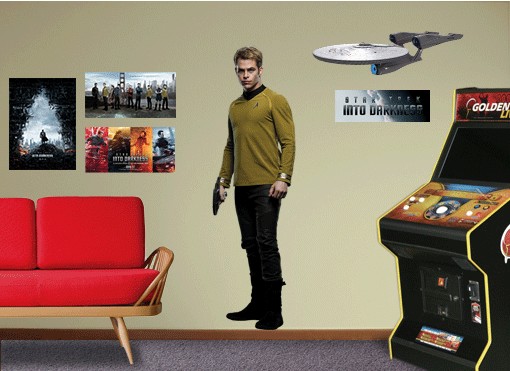 star trek wall decals in cool games area