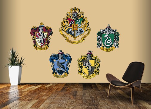 hogwarts emblem decals on wall