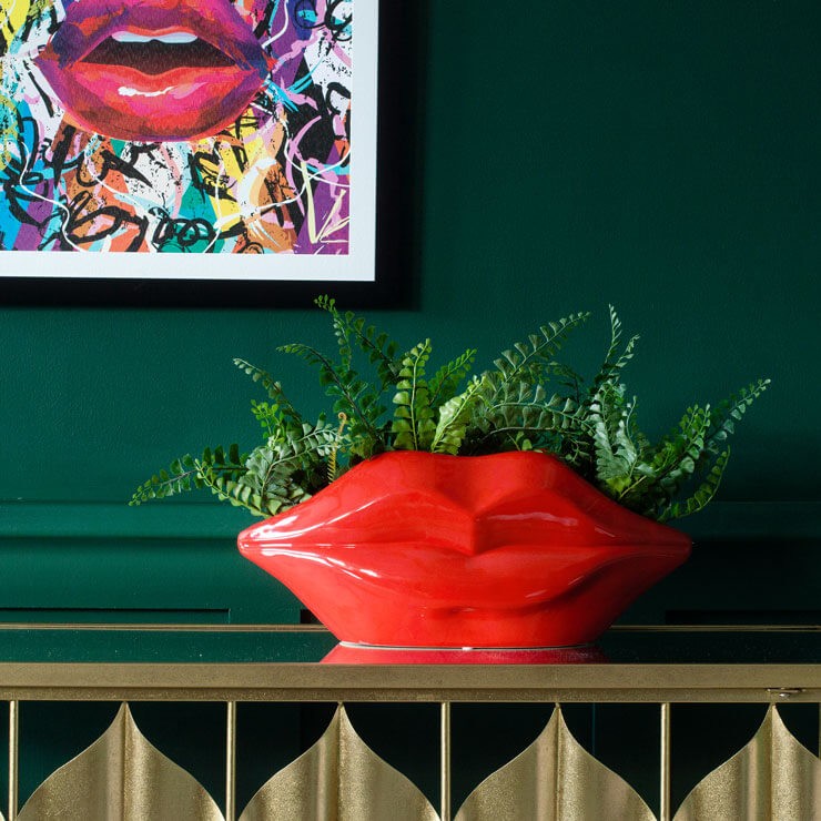 red lips plant vase for unique christmas gift ideas 2021