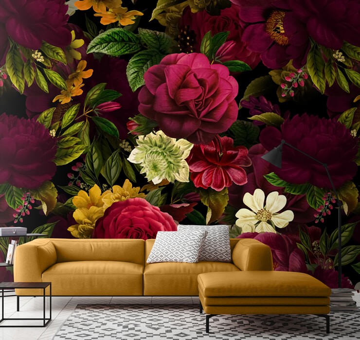 16 Dark Floral Wallpaper Designs at