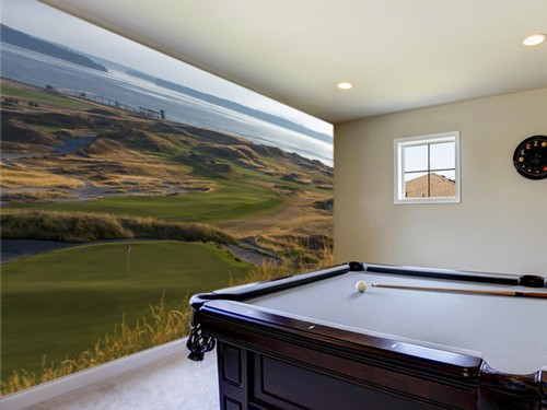 golf course by sea in games room