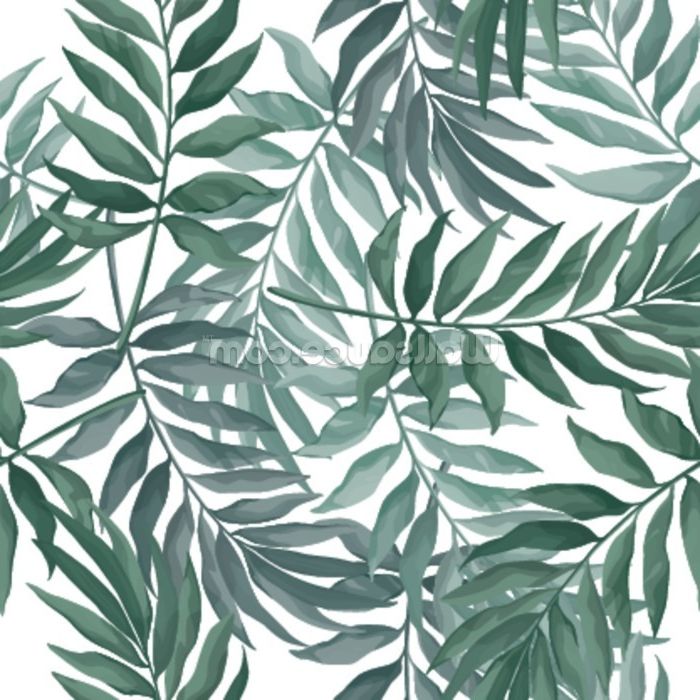 Green Leaves Watercolor Wallpaper Mural | Wallsauce DE