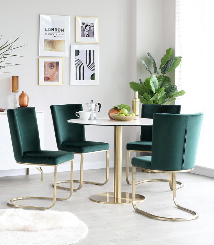 emerald green home decor ideas for the dining room