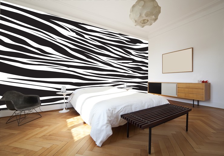 Zebra-print-striped-wallpaper