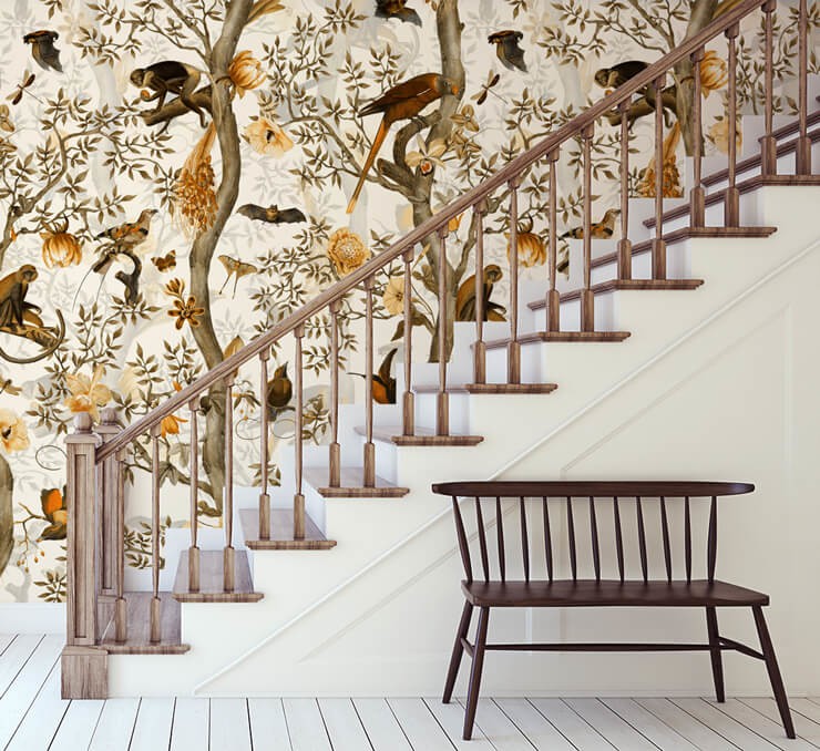 Installing Wallpaper over a Stairwell  Bright Green Door