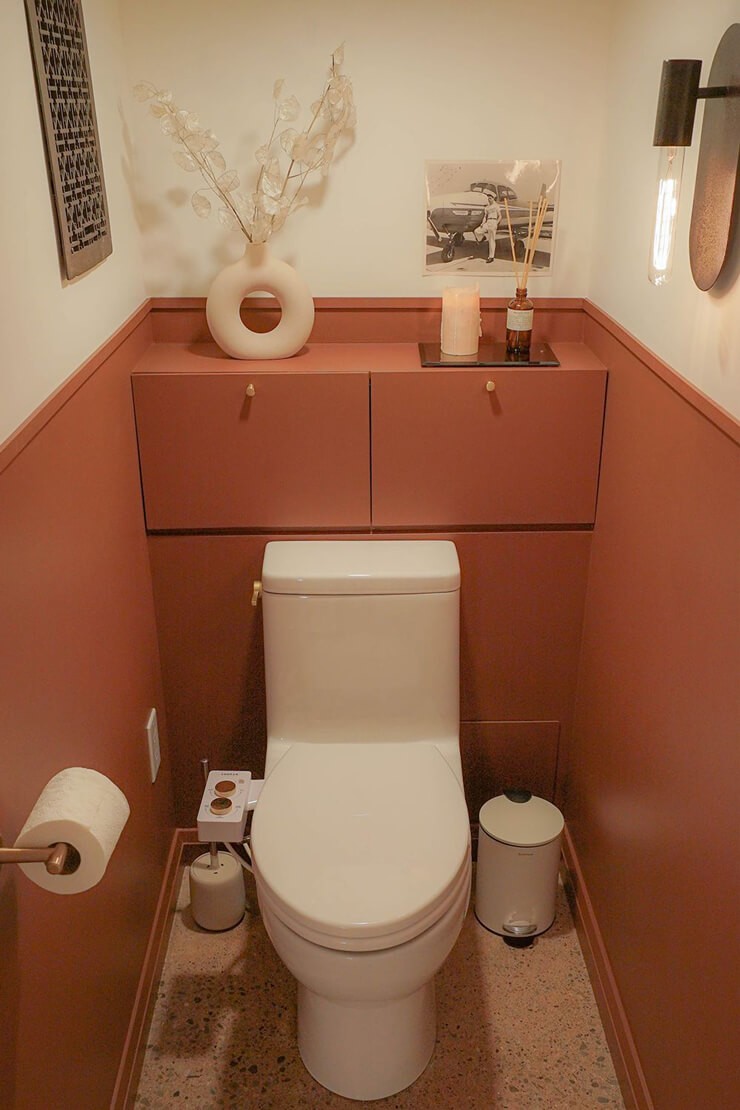 earthy toned toilet (bathroom trends 2022)