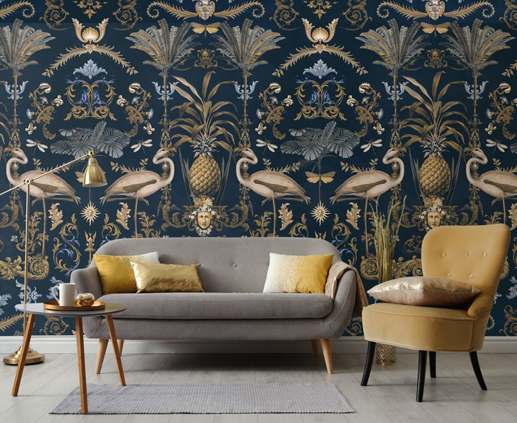 Gold Cherry Blossom Wallpaper  Feathr Wallpapers  Luxury Wallpaper