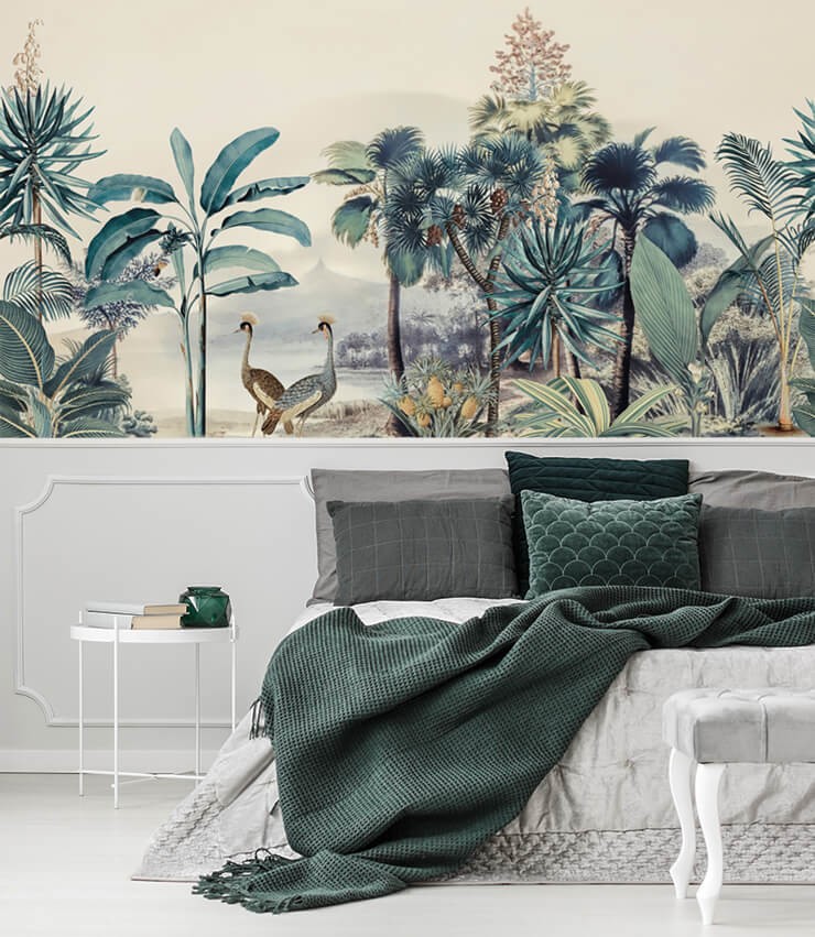 tropical jungle wallpaper to make your bedroom look more expensive