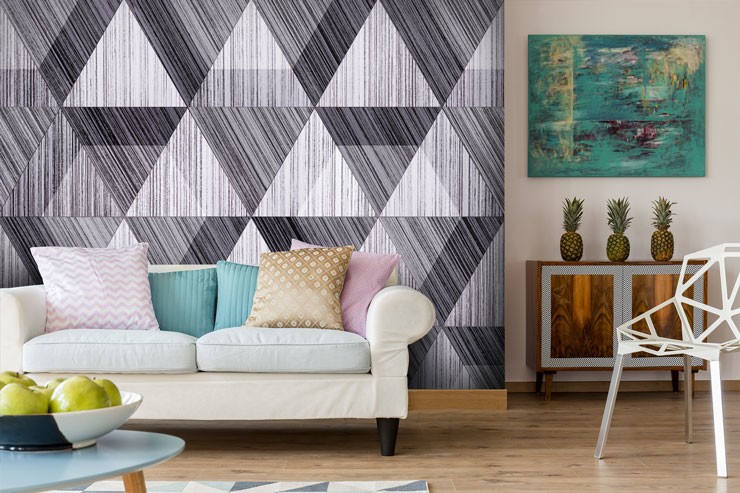 black-and-white-striped-wallpaper-in-living-room