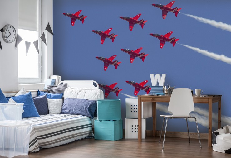 Red-Arrows-wall-mural-in-boys-bedroom