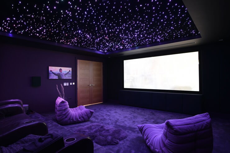 dark star ceiling home theatre with comfy seating
