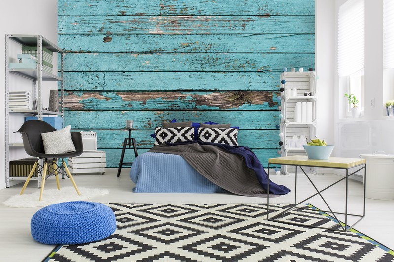 Feature Wallpaper: Wood Wallpaper, Old painted boards