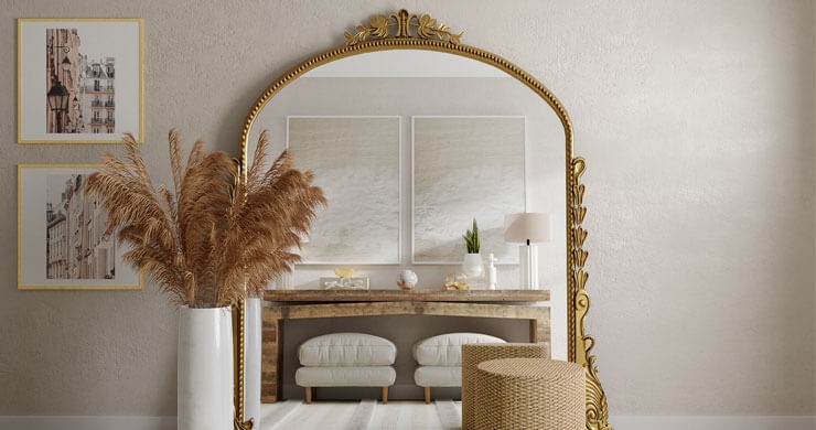 large grand mirror in entryway