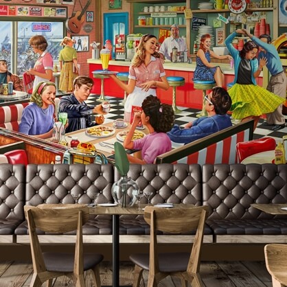 bygone shop mural by Steve Crisp