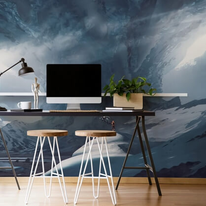 gaming wallpaper in home office