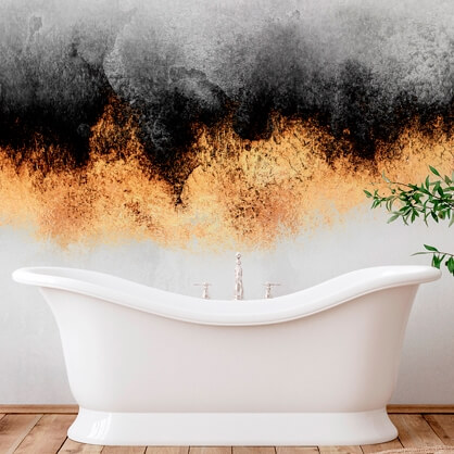 Mural abstracto en baño