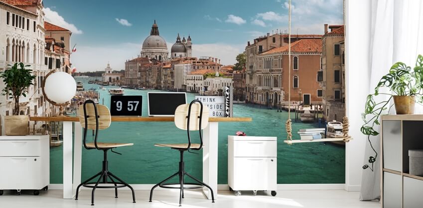 Grand Canal Venice wallpaper in home office